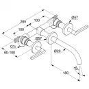 Смеситель для раковины Kludi Nova Fonte Puristic 201443915 встраиваемый, без донного клапана, черный матовый