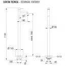 Смеситель напольный для раковины с донным клапаном Remer X Style X18BO