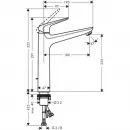 Смеситель для раковины Hansgrohe Novus 71123000 с донным клапаном, хром