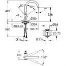 Смеситель для раковины Grohe Atrio New 32647DA3 с донным клапаном, теплый закат глянец
