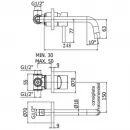 Смеситель для раковины Paffoni Light LIG007ST70 встраиваемый, без донного клапана, нержавеющая сталь