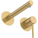 Смеситель для раковины Cezares Relax RELAX-BLI2-2-BORO-W0 встраиваемый, без донного клапана, золотой матовый
