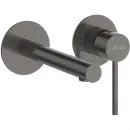 Смеситель для раковины Cezares Relax RELAX-BLI2-2-GM-W0 встраиваемый, без донного клапана, оружейная сталь
