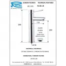 Смеситель для раковины Remer Minimal N10LB с донным клапаном, хром