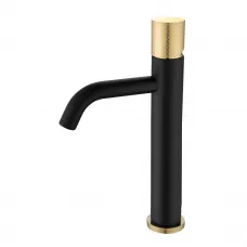 Смеситель для раковины Boheme Stick Touch 122-BG.2 золотой/черный матовый
