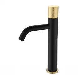 Смеситель для раковины Boheme Stick Touch 122-BG.2 золотой/черный матовый