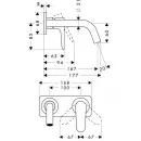 Смеситель для раковины Axor Citterio M 34112000 встраиваемый, с выпуском, хром