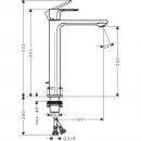 Смеситель для раковины Hansgrohe Rebris E 72591670 CoolStart, с донным клапаном, черный матовый