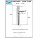 Смеситель для раковины Remer Minimal N11L без донного клапана, хром