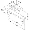 Смеситель для раковины Kludi Zenta SL 482450565 встраиваемый, без донного клапана, хром