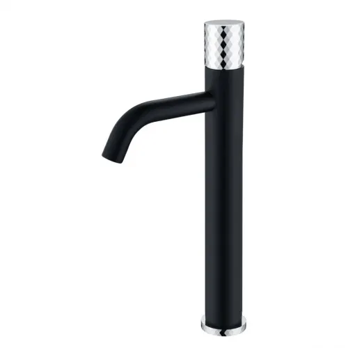 Смеситель для раковины Boheme Stick Diamond 122-BCR хром/черный матовый