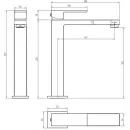 Смеситель для раковины Boheme Qubic 472-B черный матовый