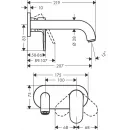 Смеситель для раковины Hansgrohe Vernis Blend 71576670 встраиваемый, без донного клапана, черный матовый