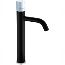 Смеситель для раковины Boheme Stick Mramor 122-B-MR-W черный матовый/белый
