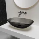 Смеситель для раковины Vincea Groove VBFW-4G1GM встраиваемый, без донного клапана, вороненая сталь
