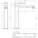 Смеситель для раковины Boheme Qubic 472-GM графит матовый