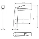 Смеситель для раковины Boheme Venturo 382-B золотой/черный матовый