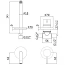 Смеситель для раковины Paffoni Light LIG007NO70 встраиваемый, без донного клапана, черный матовый
