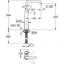 Смеситель для раковины Grohe Essence New 32901DC1 без донного клапана, суперсталь