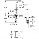 Смеситель для раковины Grohe Atrio New 21044DA3 с донным клапаном, теплый закат глянец