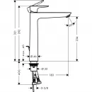 Смеситель для раковины Hansgrohe Talis E 71716000 с донным клапаном, хром