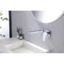 Смеситель для раковины Abber Weiss Insel AF8082W встраиваемый, хром/белый