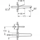 Смеситель для раковины Grohe Eurodisc Joy 19968LS0 встраиваемый, без донного клапана, белая луна