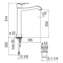 Смеситель для раковины Nobili Sofi SI98128/2CR с донным клапаном, хром