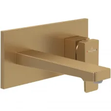 Смеситель для раковины Villeroy & Boch Architectura Square TVW12500300076 встраиваемый, с донным клапаном, золотой матовый