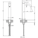 Смеситель для раковины Gessi Gessi316 54009#707 без донного клапана, черный хром матовый