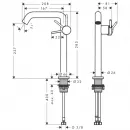 Смеситель для раковины Hansgrohe Tecturis S 73370140 CoolStart, с донным клапаном, бронза