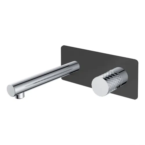 Смеситель для раковины Boheme Stick Diamond 125-BCR встраиваемый, хром/черный матовый