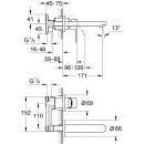 Смеситель для раковины Grohe BauLoop 20289000 встраиваемый, без донного клапана, хром