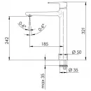 Смеситель для раковины Remer Vanity V11L без донного клапана, хром