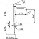 Смеситель для раковины Cisal Cherie CH0035447C без донного клапана, золотой