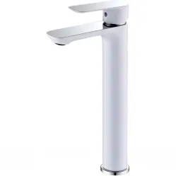 Смеситель для раковины Abber Weiss Insel AF8011W хром/белый