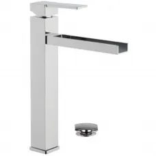 Смеситель для раковины Remer Qubika Cascata QC10L с донным клапаном, хром