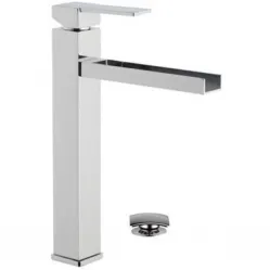 Смеситель для раковины Remer Qubika Cascata QC10L с донным клапаном, хром