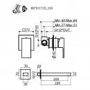 Смеситель для раковины Plumberia Selection TAG KITTG1135NO220 встраиваемый, без донного клапана, черный матовый