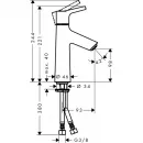 Смеситель для раковины 100, LowFlow, без донного клапана Hansgrohe Talis S 72025000