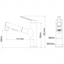 Смеситель для раковины Wonzon & Woghand WW-A40862-CR с выдвижным изливом, хром