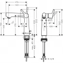 Смеситель для раковины 140 с донным клапаном Hansgrohe Talis S 72113000