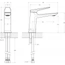 Смеситель для раковины Cezares Liner LINER-LS-GM-W0 без донного клапана, оружейная сталь