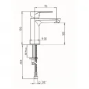 Смеситель для раковины без донного клапана Paini Flat KKCR205LMKM