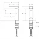 Смеситель для раковины Cezares Slider SLIDER-LS-NOP с донным клапаном, черный матовый