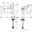 Смеситель для раковины 140 без донного клапана Hansgrohe Talis S 72114000