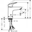 Смеситель для раковины 100, без донного клапана Hansgrohe Logis 71101000