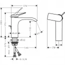 Смеситель для раковины Hansgrohe Vivenis 75023670 CoolStart, с донным клапаном, черный матовый