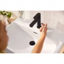 Смеситель для раковины Hansgrohe Rebris S 72519670 CoolStart, с донным клапаном, черный матовый