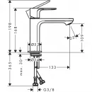 Смеситель для раковины без донного клапана CoolStart Hansgrohe Rebris S 72520000